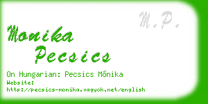 monika pecsics business card